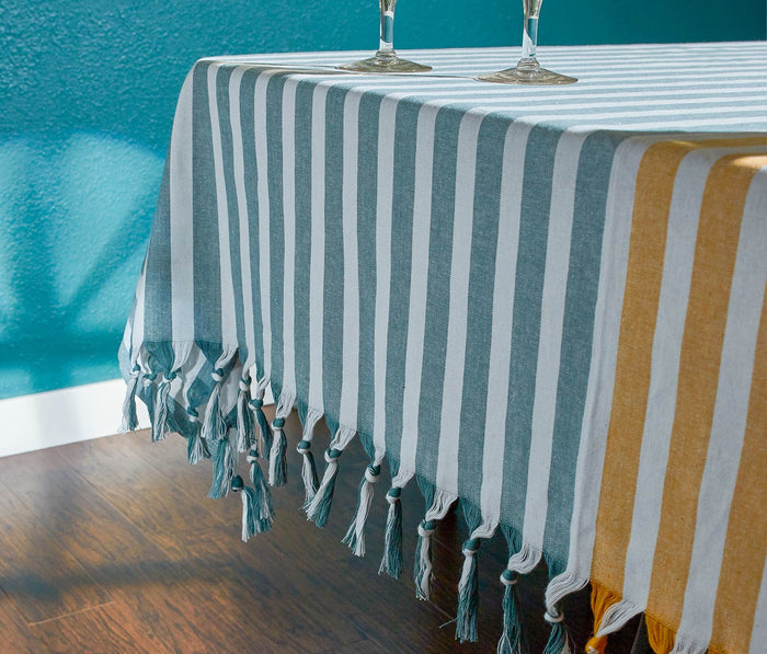 Danica Heirloom Caban Stripe Woven Tablecloth - lollygag