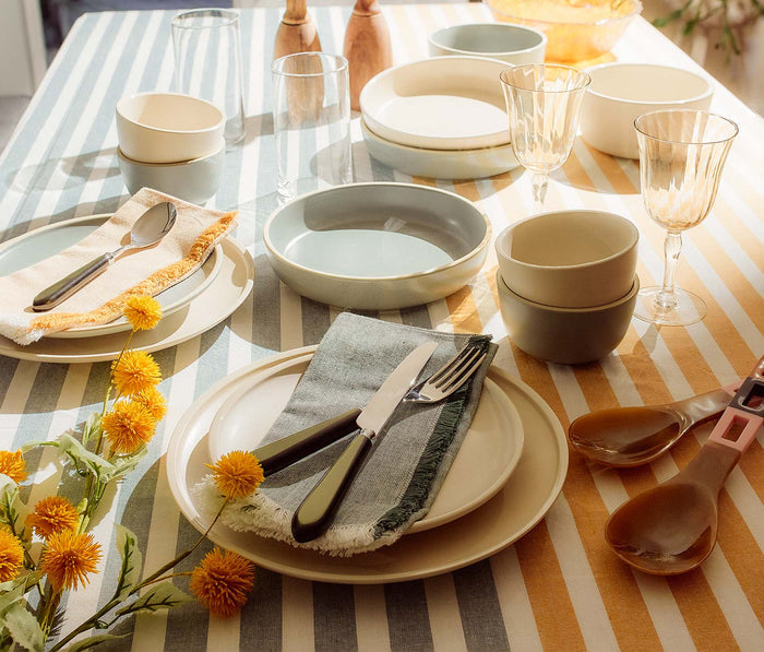 Danica Heirloom Caban Stripe Woven Tablecloth - lollygag