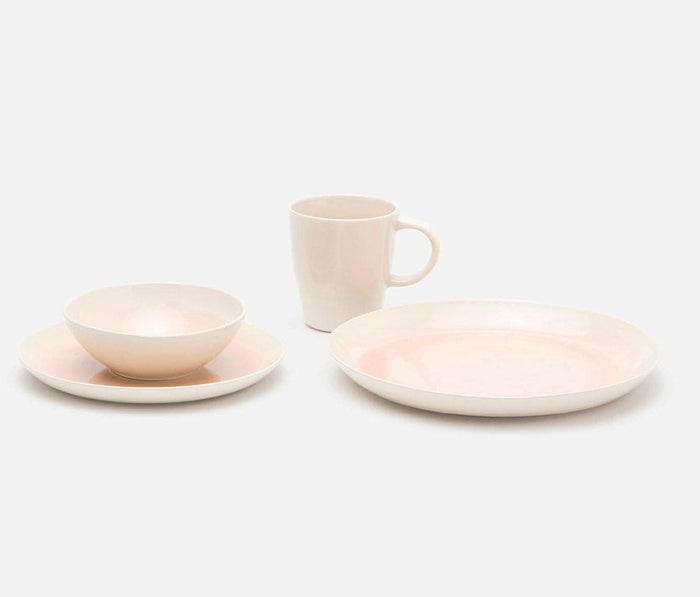 Blue Pheasant Rose Pink Lanna Dinner Plate Set