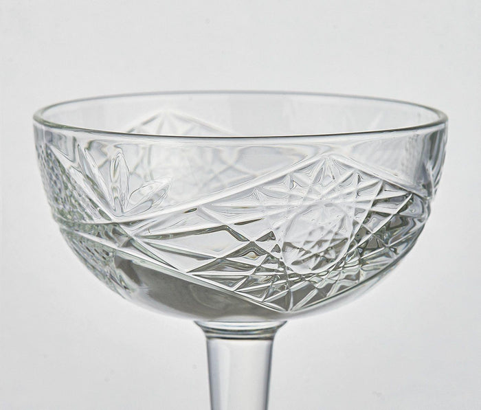 Hobstar Art Deco Champagne Cocktail Glass