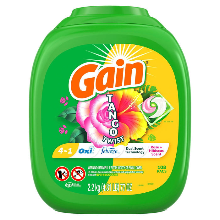 Laundry Detergent Pacs in Kenya - Gain Flings Tango Twist, 108 ct