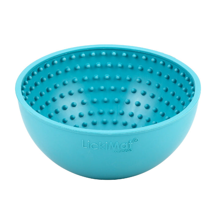 LickiMat Wobble Slow Feeder Dog Bowl Turquoise-Habitat Pet Supplies