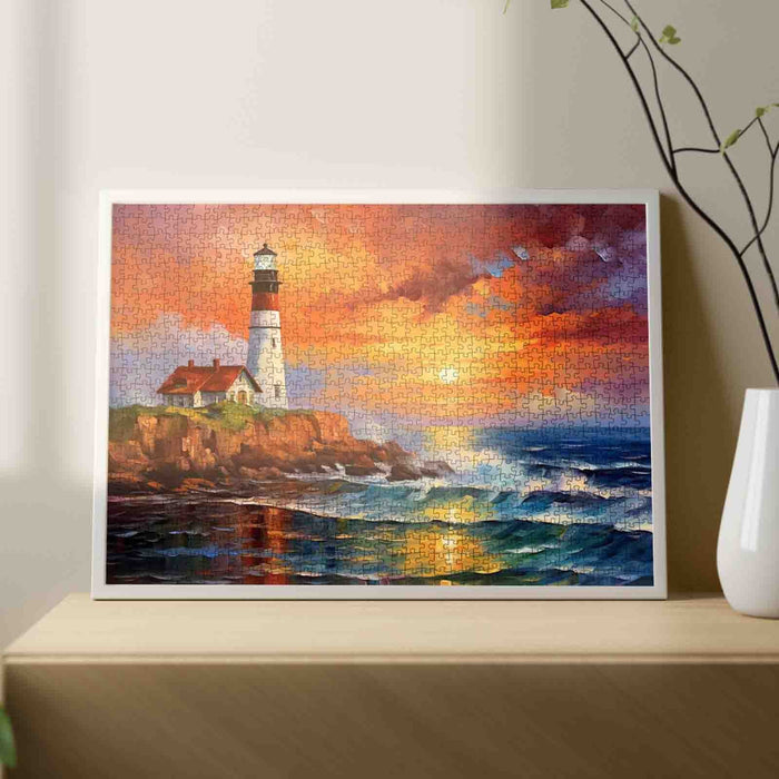 Lighthouse Seascape Portland Headlight Jigsaw Puzzle