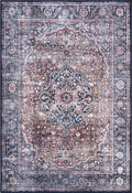 Lola Medallion Vintage Washable Blue Rug