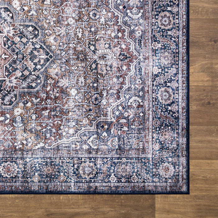 Lola Medallion Vintage Washable Blue Rug