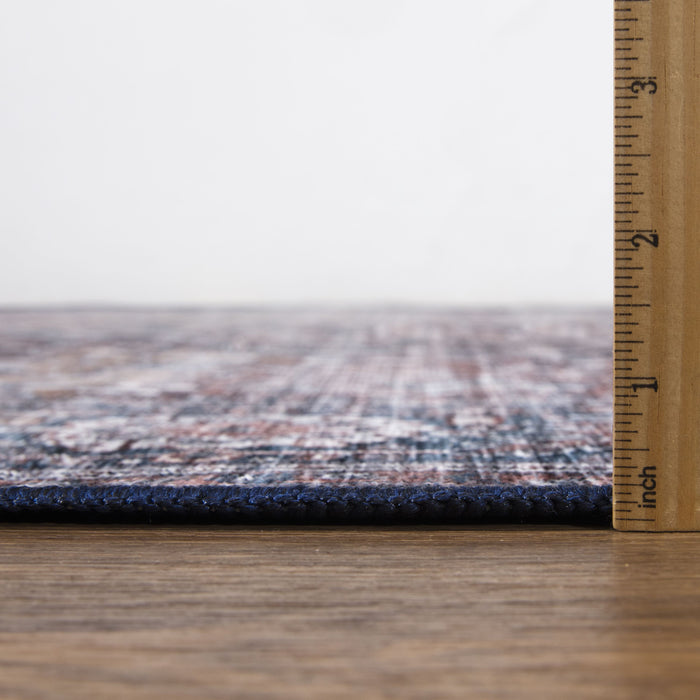 Lola Medallion Vintage Washable Blue Rug