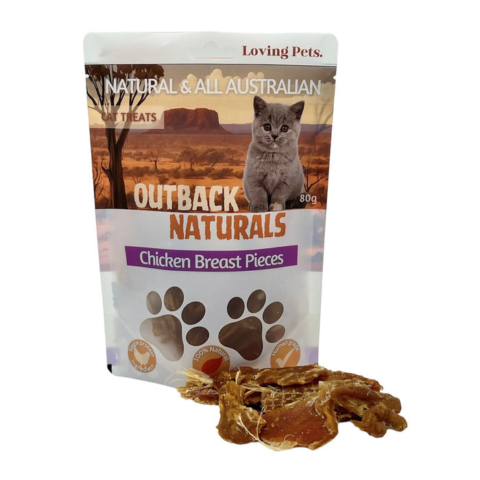 Loving Pets Outback Naturals Chicken Breast Pieces Cat Treats 80g-Habitat Pet Supplies