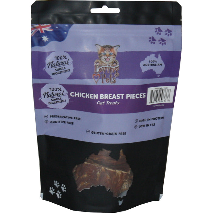 Loving Pets Outback Naturals Chicken Breast Pieces Cat Treats 80g-Habitat Pet Supplies