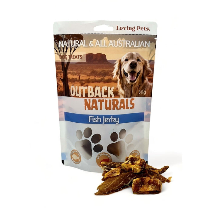 Loving Pets Outback Naturals Fish Jerky Dog Treats 80g-Habitat Pet Supplies