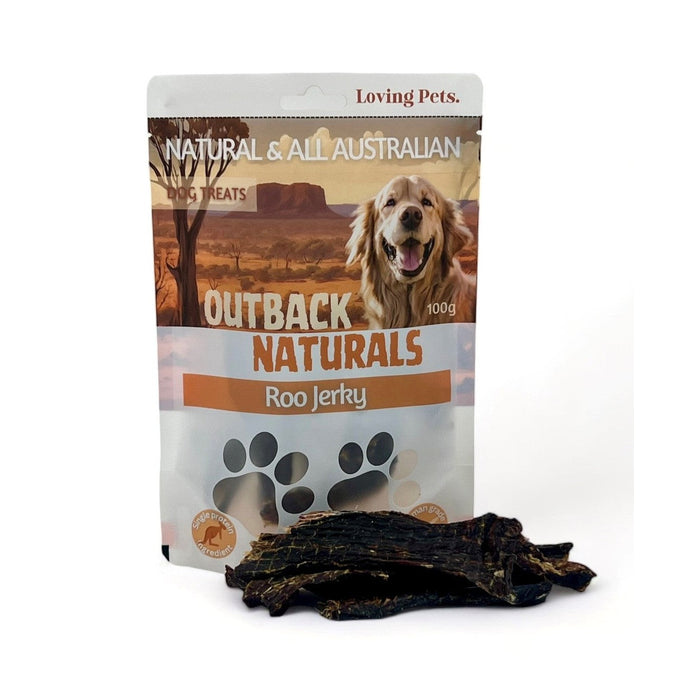 Loving Pets Outback Naturals Kangaroo Jerky Dog Treats 100g-Habitat Pet Supplies