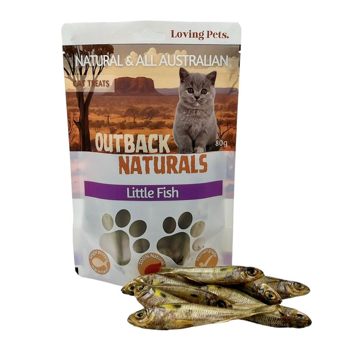 Loving Pets Outback Naturals Whole Little Fish Cat Treats 80g-Habitat Pet Supplies