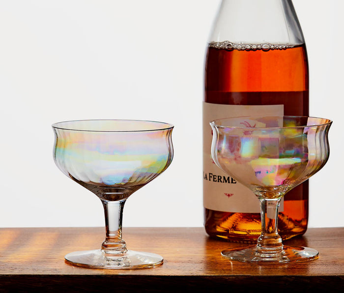 vintage short lustre paneled coupe glass - lollygag