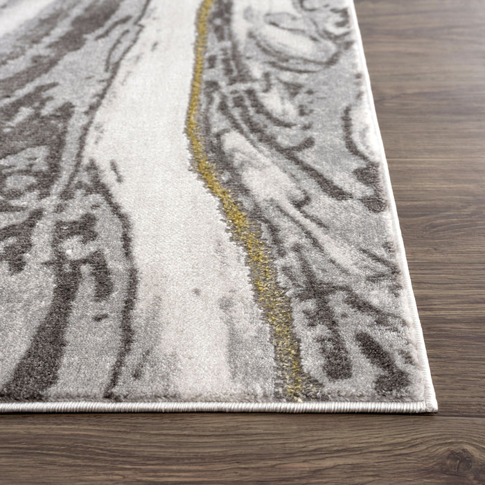Luna Metallic Liquid Grey Rug