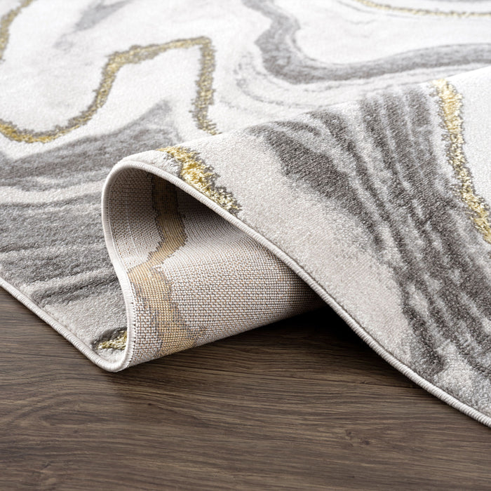 Luna Metallic Liquid Grey Rug