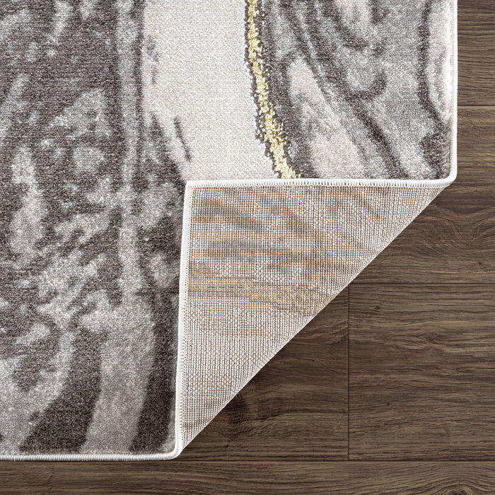 Luna Metallic Liquid Grey Rug