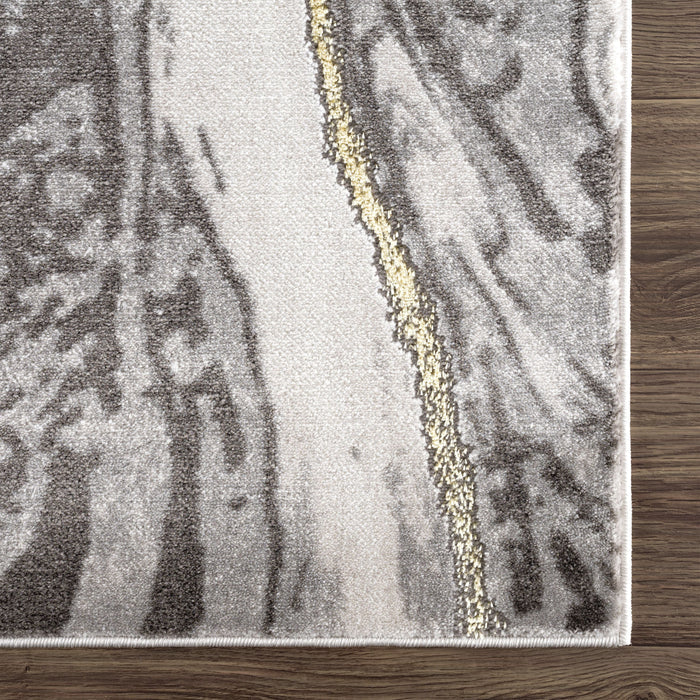 Luna Metallic Liquid Grey Rug
