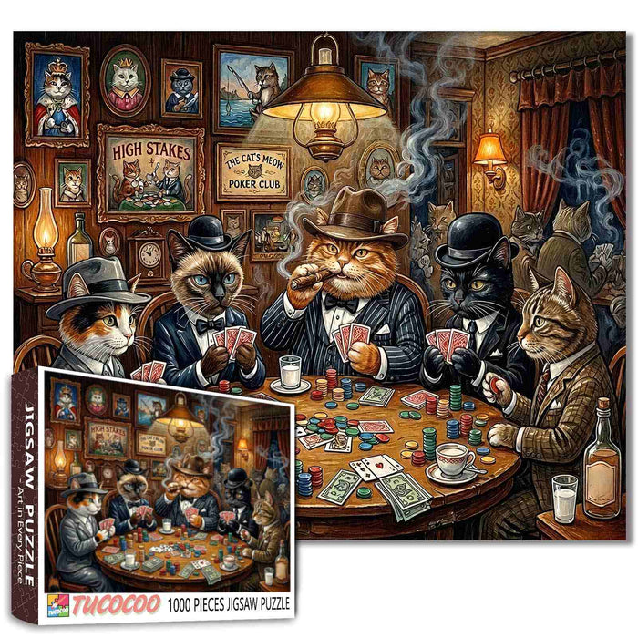 Mafia Cats Poker Night Jigsaw Puzzle