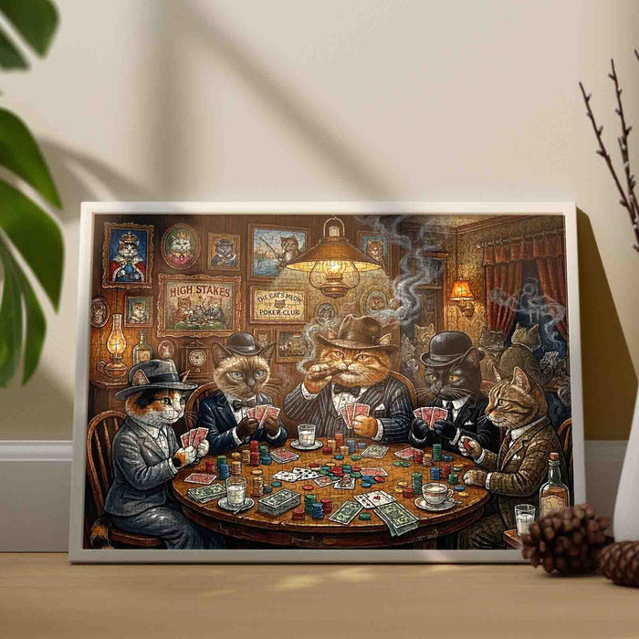 Mafia Cats Poker Night Jigsaw Puzzle