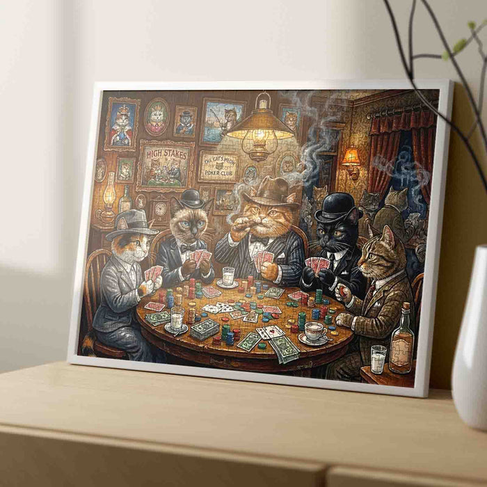 Mafia Cats Poker Night Jigsaw Puzzle