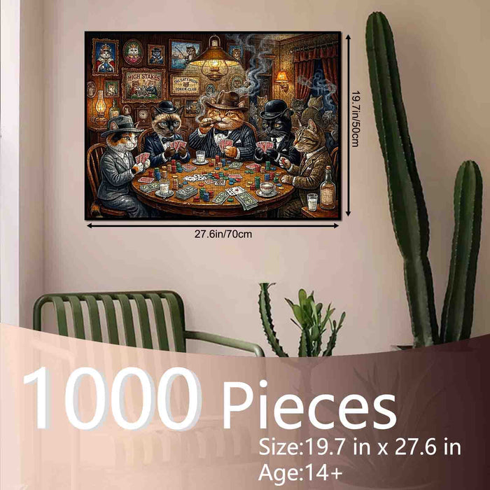 Mafia Cats Poker Night Jigsaw Puzzle