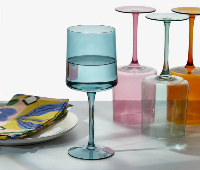 rainbow wine stem glass set - lollygag