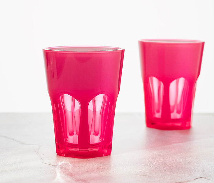 Mario Luca Hot PInk Double Faced Acrylic Tumblers Set - Lollygag
