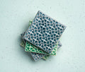 Stoneware Tile Patterned blue square Coasters