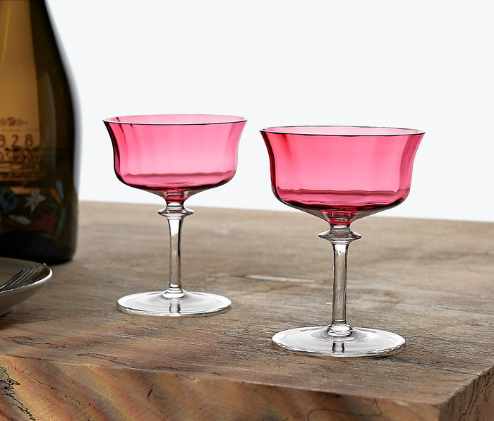vintage cranberry coupe sherbet glasses