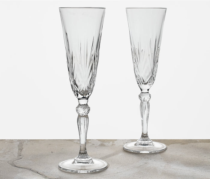 Melodia Cut Crystal Champagne Flute - Lollygag