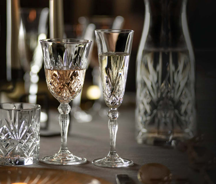 Melodia Hand Cut Crystal Wine Glass Set - lollygag