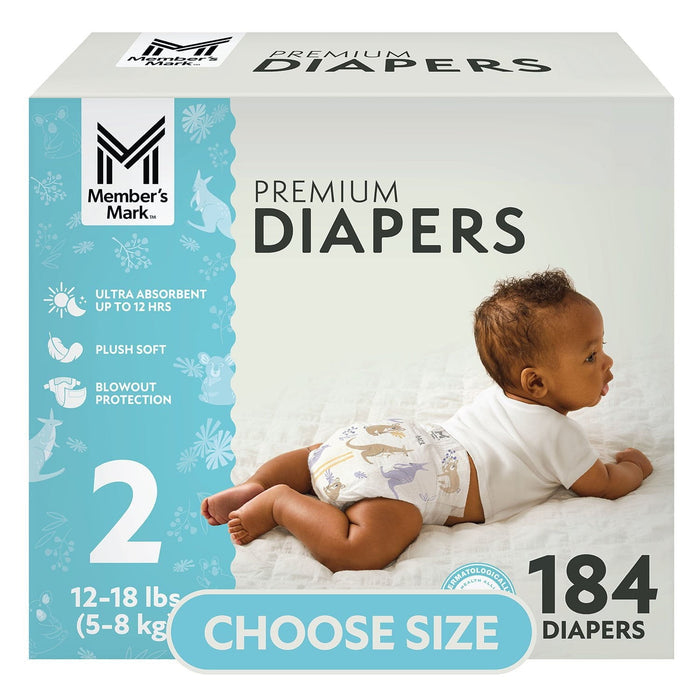 Member's Mark Size 2 Diapers, 184 Count