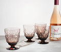 Smokey-Taupe Moonstone Footed Wine Glasses: Set of 4 Vintage Fostoria - lollygag