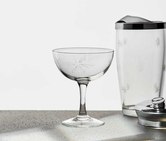 Vintage Mid-Century Atomic Starburst Cocktail Shaker & Glasses Set-lollygag