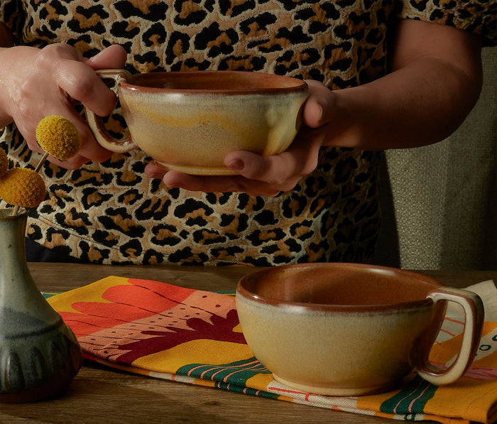 Vintage Frankoma Large Handled Cups - lollygag