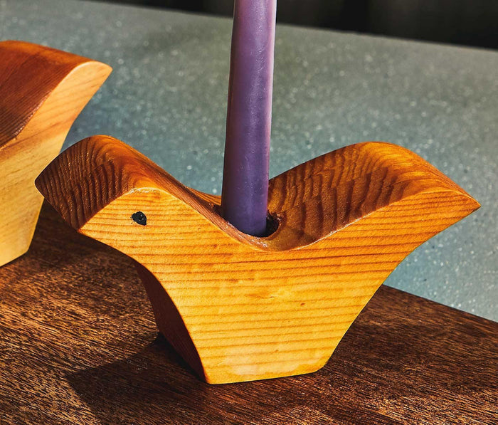 Mid Century Danish Lovebirds Candle Set