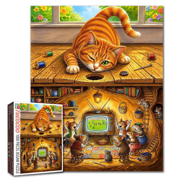 Mischievous Cat Mouse Hideaway Adventure Jigsaw Puzzle