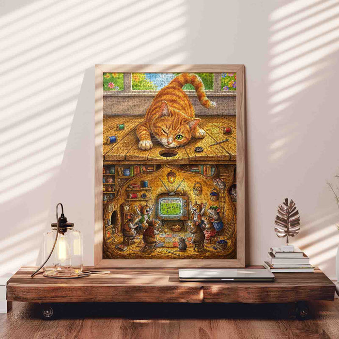 Mischievous Cat Mouse Hideaway Adventure Jigsaw Puzzle