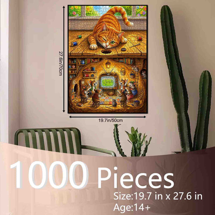 Mischievous Cat Mouse Hideaway Adventure Jigsaw Puzzle