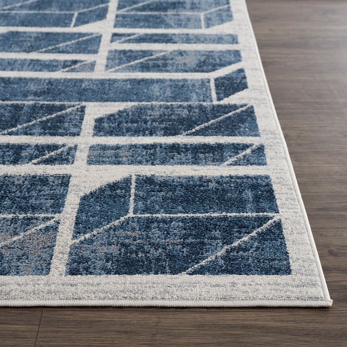 Mist 3D Cubes Blue Rug