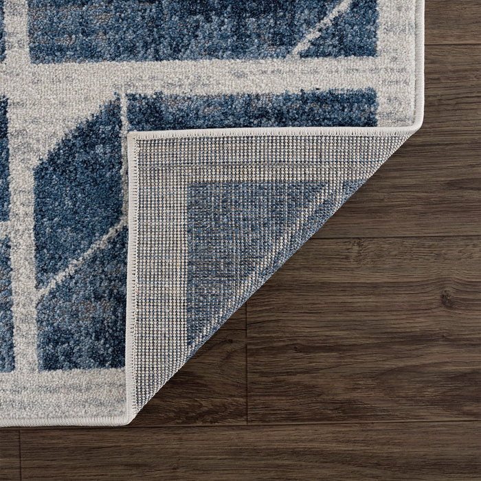 Mist 3D Cubes Blue Rug