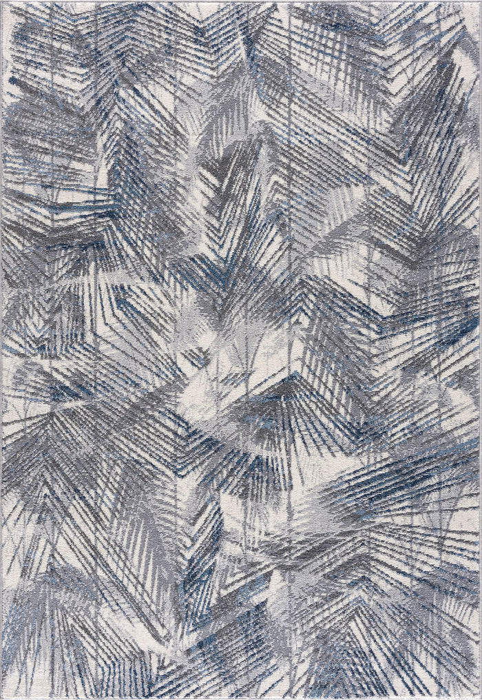 Mist Abstract Scratchings Blue Rug