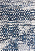 Mist Distressed Diamond Tiles Blue Rug