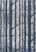 Mist Forest Trees Blue Rug