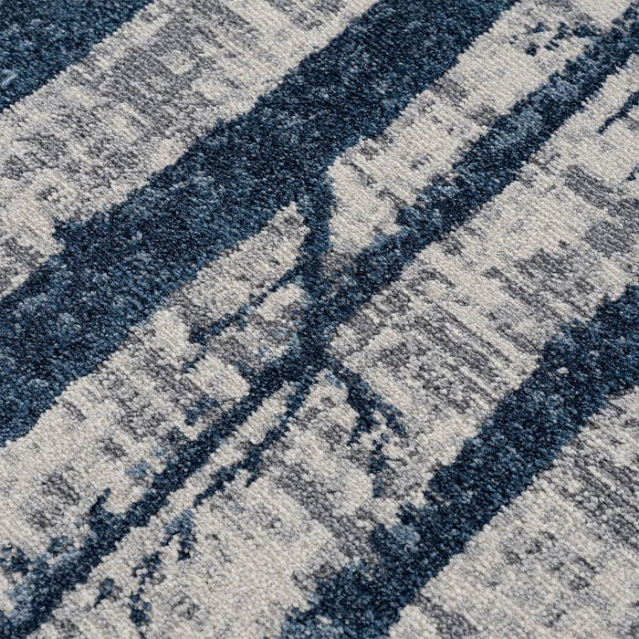 Mist Forest Trees Blue Rug