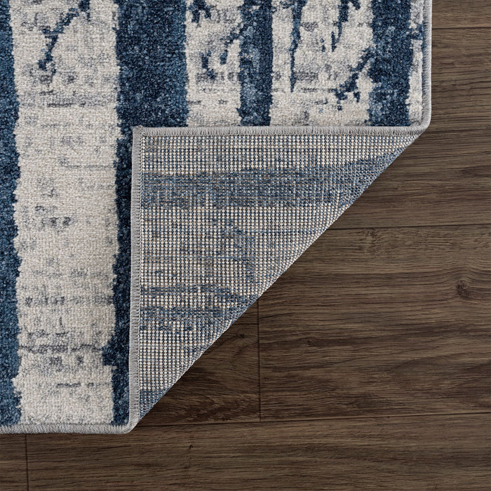 Mist Forest Trees Blue Rug