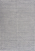 Mist Shrinking Rectangles Grey Rug