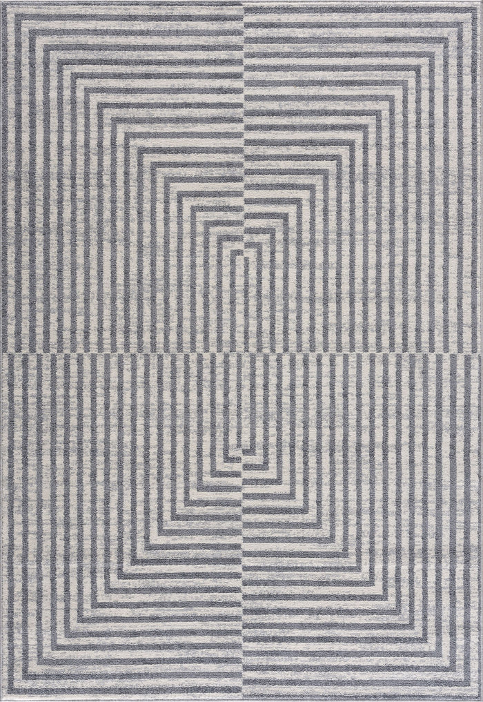 Mist Shrinking Rectangles Grey Rug