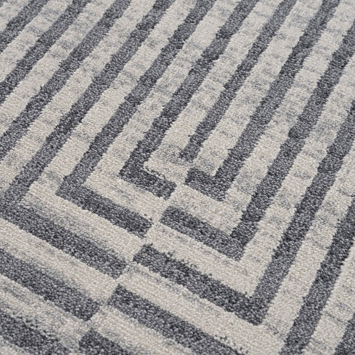 Mist Shrinking Rectangles Grey Rug