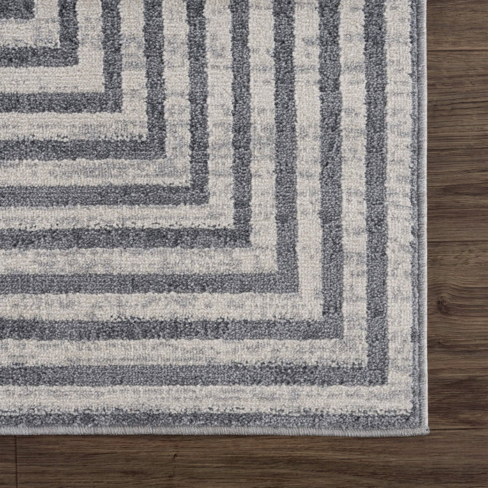 Mist Shrinking Rectangles Grey Rug