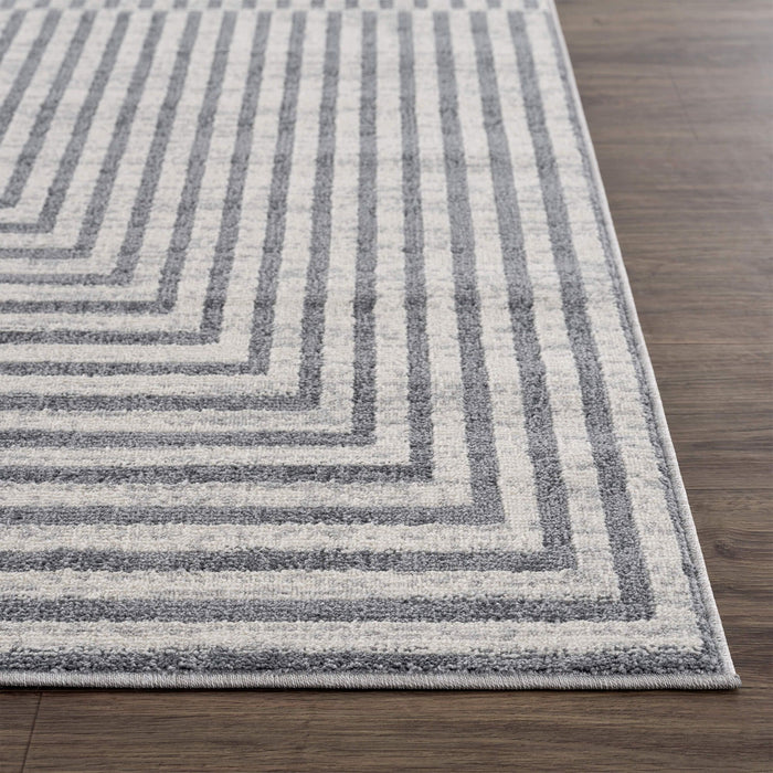 Mist Shrinking Rectangles Grey Rug